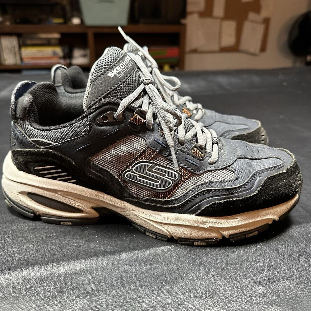 Skechers Shoes Men's 9 Blue Gray Sport Athletic Walking Low Top - 669 - Picture 2 of 12
